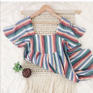 NWOT Madewell Midi Dress In Festival Stripes